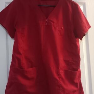 Grey's Anatomy Vibrant Red Scrub Top